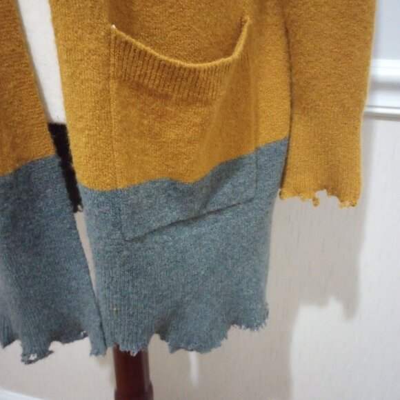 Madewell Frayed Alpaca Wool Striped Wrap Long Cardigan Kent Duster - Picture 4 of 12